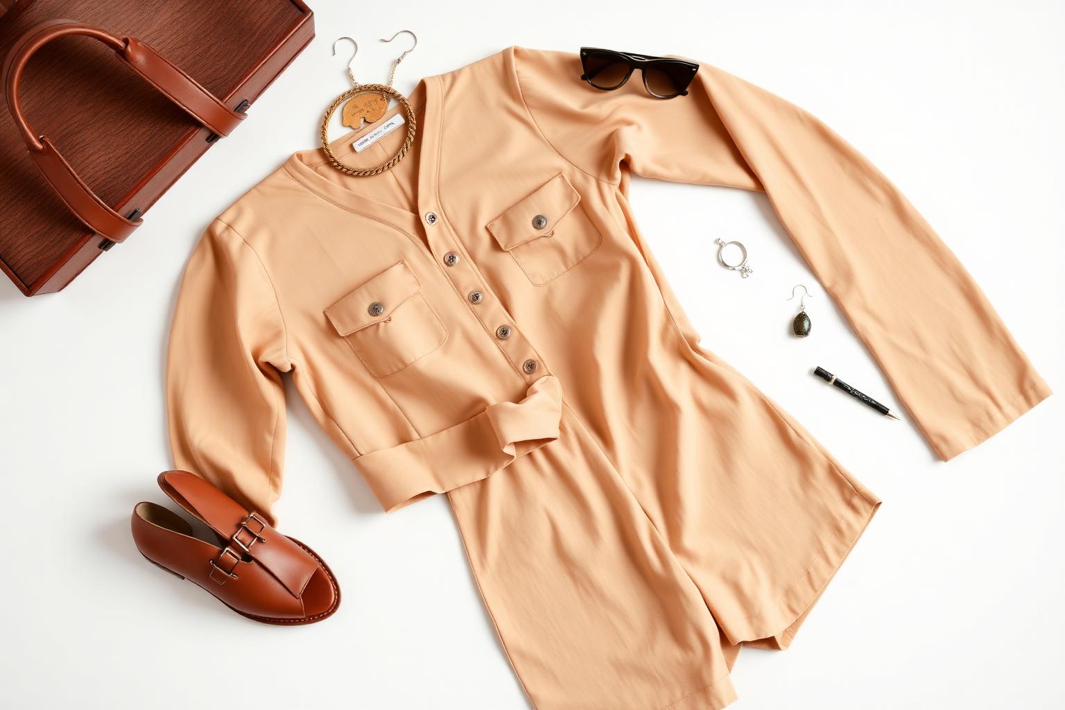 Coordinated outfit set flat lay